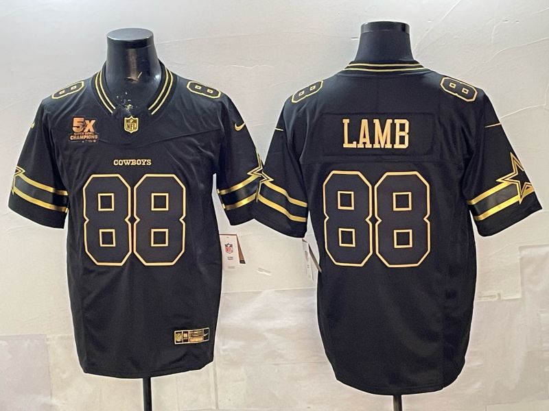 Men 2026 Dallas Cowboys #88 Lamb Black gold 6th generation Nike Limited NFL Jersey style 02->dallas cowboys->NFL Jersey